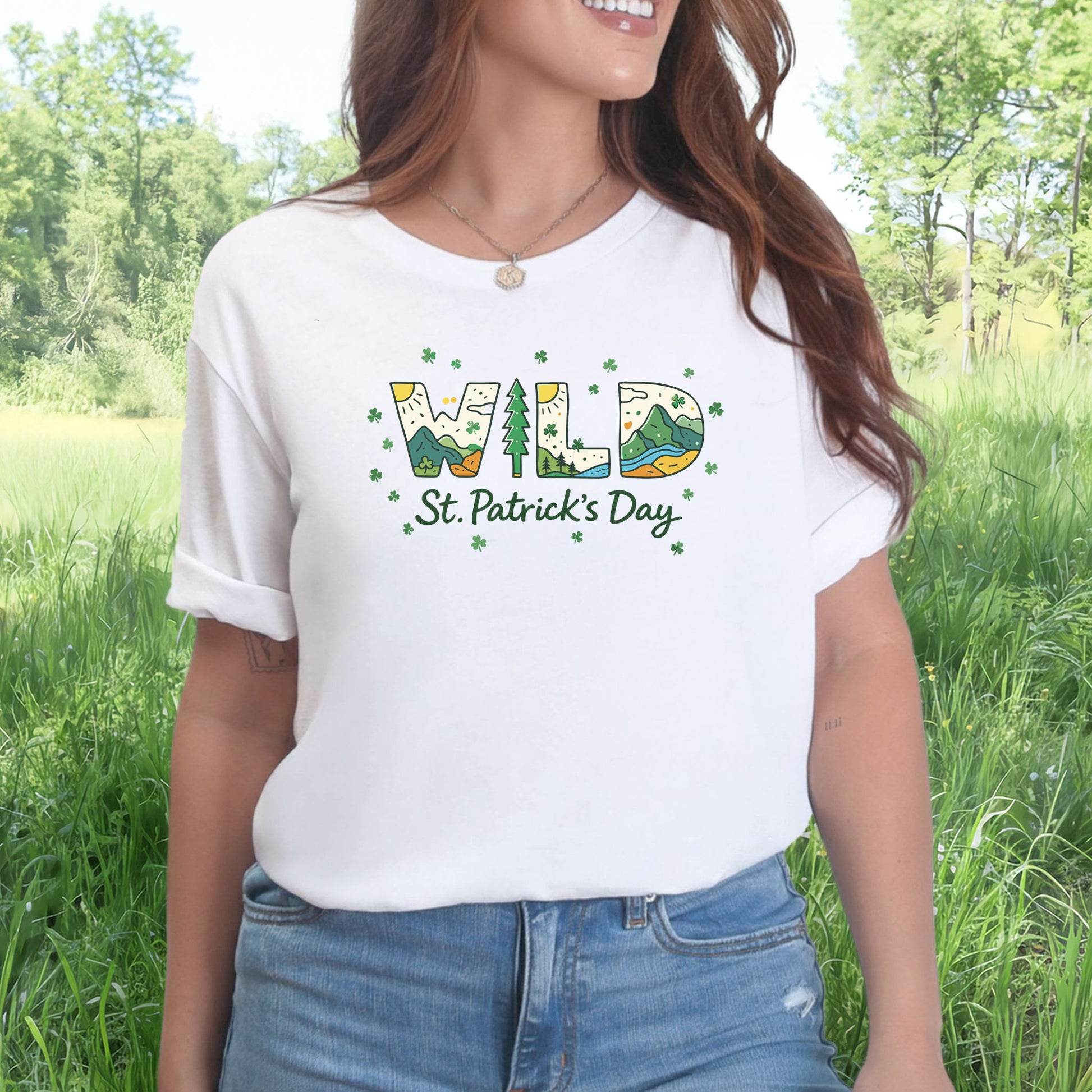 Wild St. Patrick’s Day T-Shirt – Lucky Mountains, Shamrocks & Outdoor Vibes