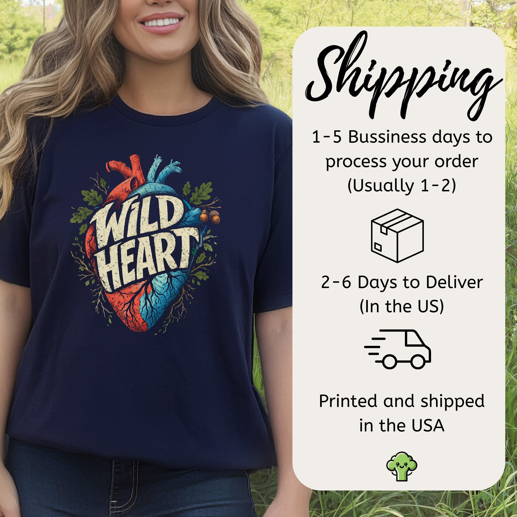 Wild Heart Botanical Anatomical Nature Adventure T-Shirt