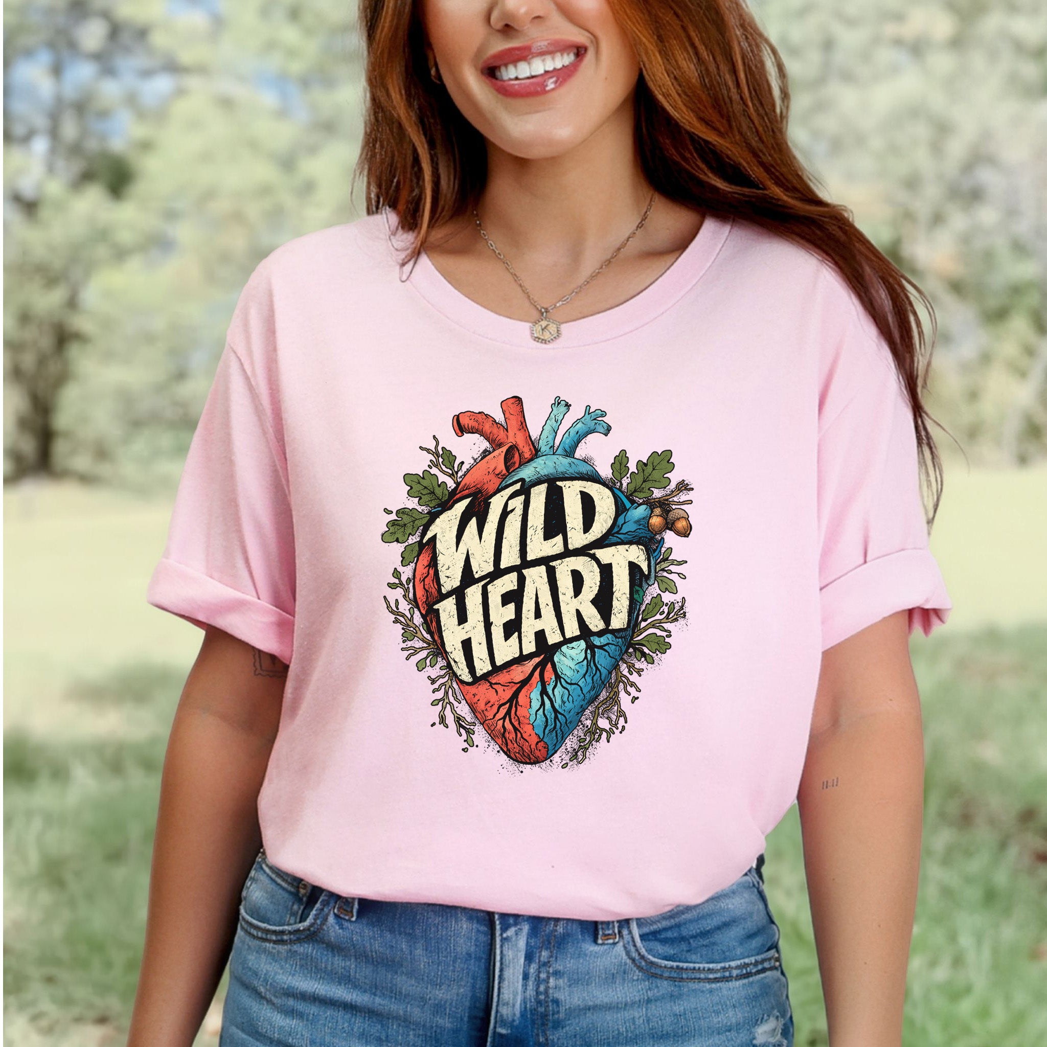 Wild Heart Botanical Anatomical Nature Adventure T-Shirt