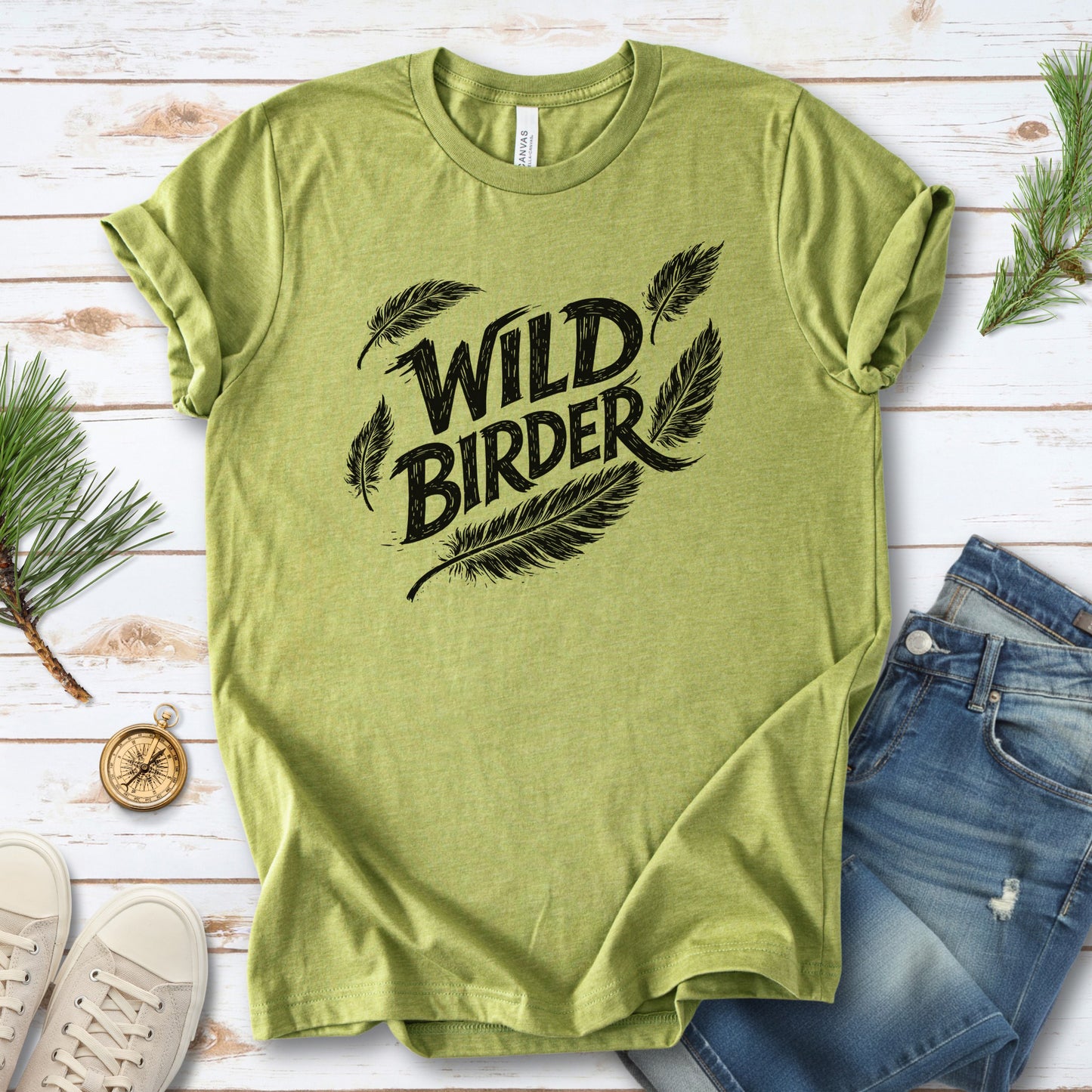 Wild Birder Feather Aesthetic Nature Lover T-Shirt