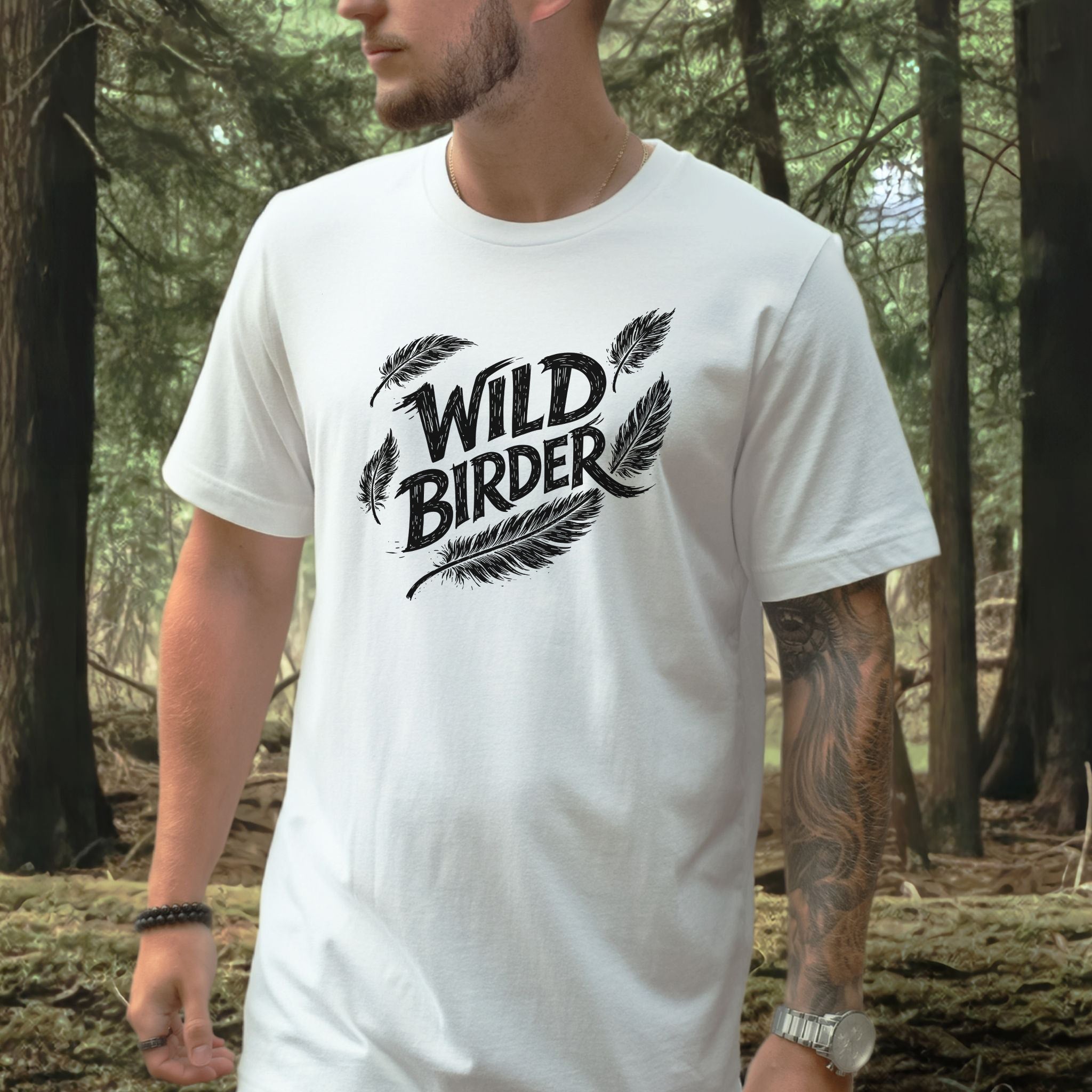 Wild Birder Feather Aesthetic Nature Lover T-Shirt