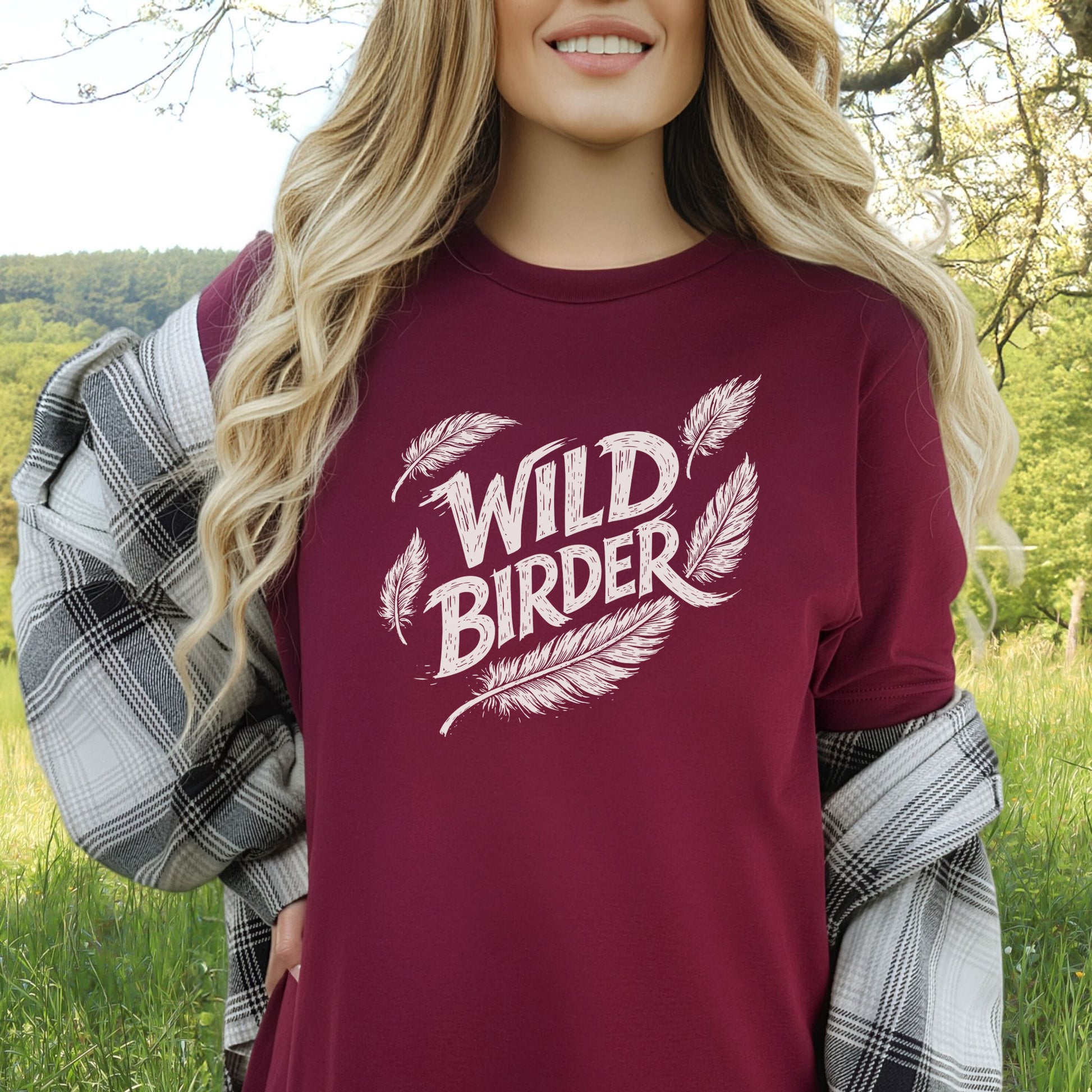 Wild Birder Feather Aesthetic Nature Lover T-Shirt