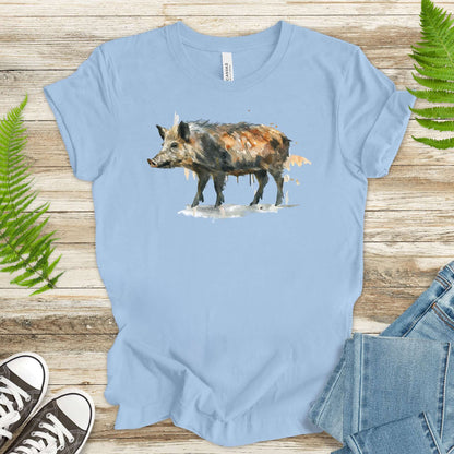 Watercolor Wild Boar T-Shirt – Rustic Nature Lover Gift Tee
