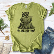 Wilderness Times Owl Reading Newspaper Birdwatching Gift T-Shirt