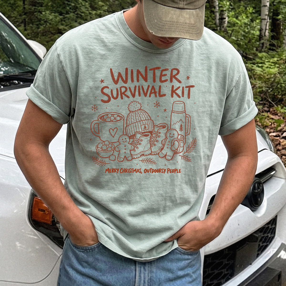 Winter Survival Kit Comfort Colors Shirt – Christmas Outdoors Tee