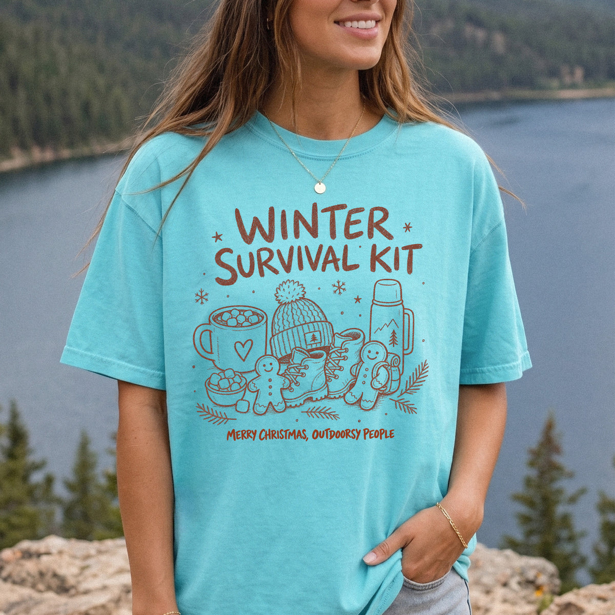 Winter Survival Kit Comfort Colors Shirt – Christmas Outdoors Tee