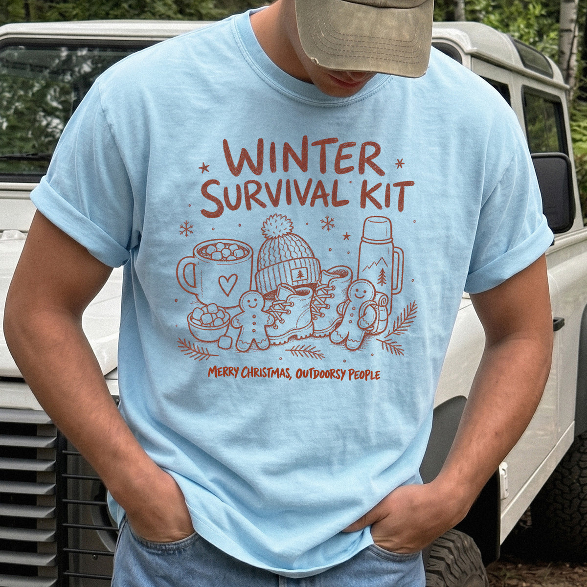 Winter Survival Kit Comfort Colors Shirt – Christmas Outdoors Tee