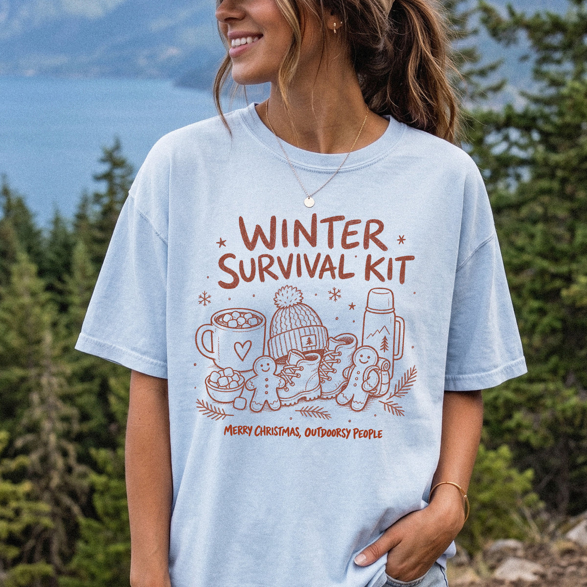 Winter Survival Kit Comfort Colors Shirt – Christmas Outdoors Tee