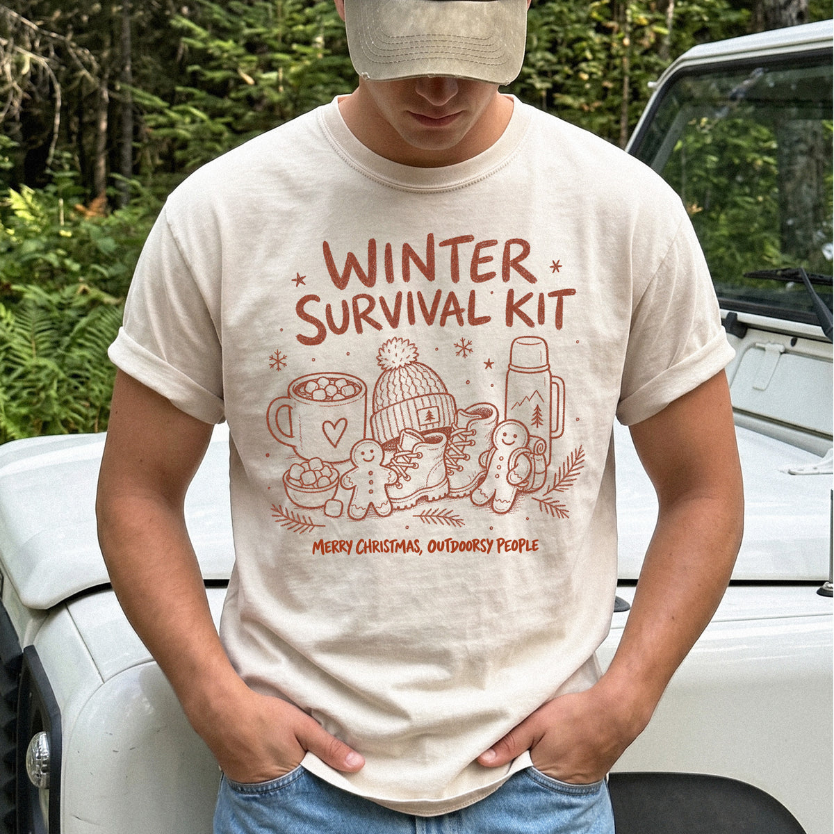 Winter Survival Kit Comfort Colors Shirt – Christmas Outdoors Tee