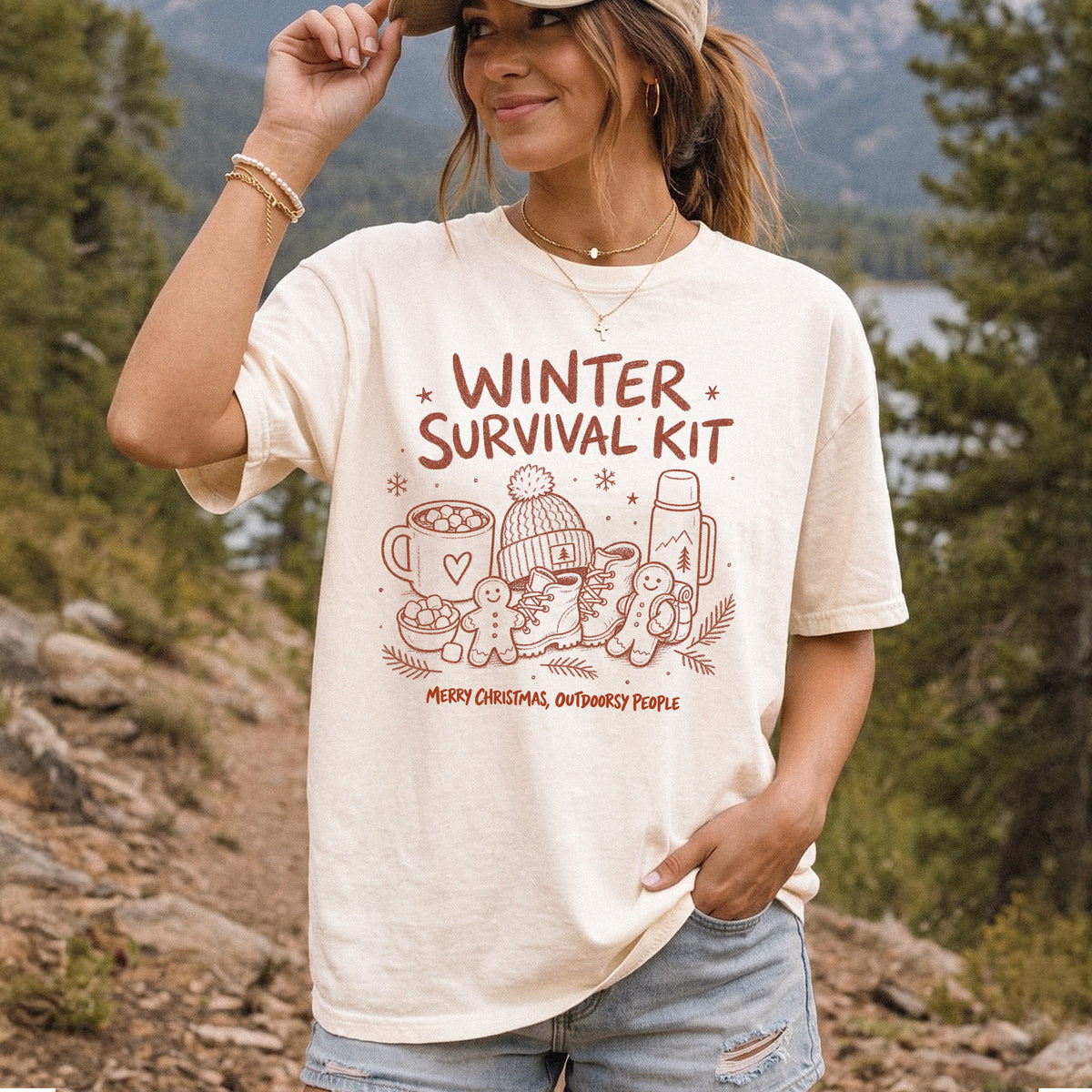 Winter Survival Kit Comfort Colors Shirt – Christmas Outdoors Tee