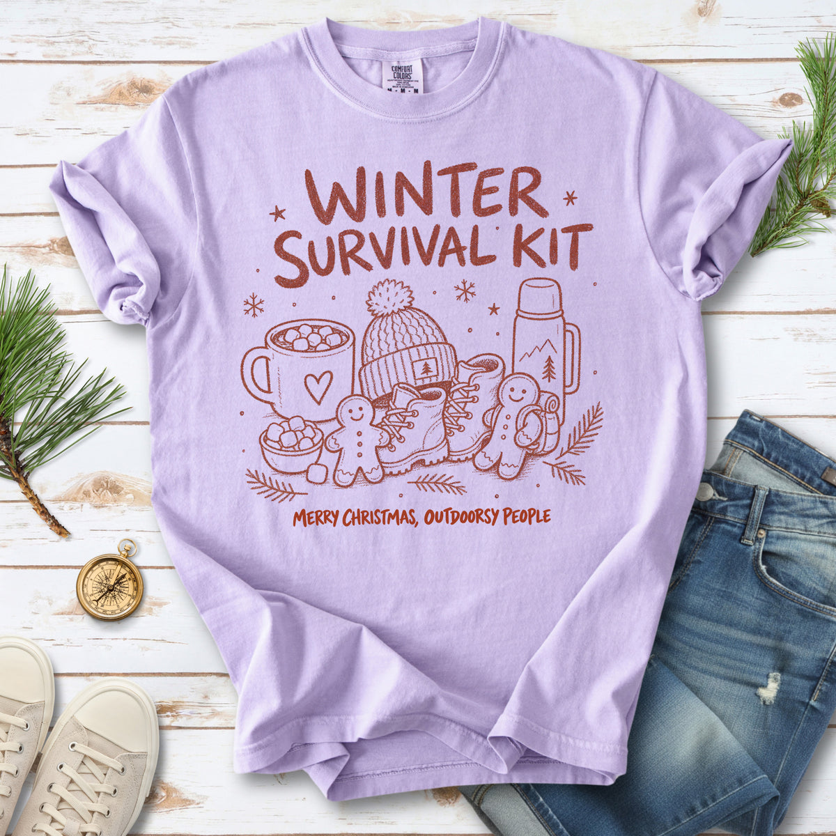 Winter Survival Kit Comfort Colors Shirt – Christmas Outdoors Tee