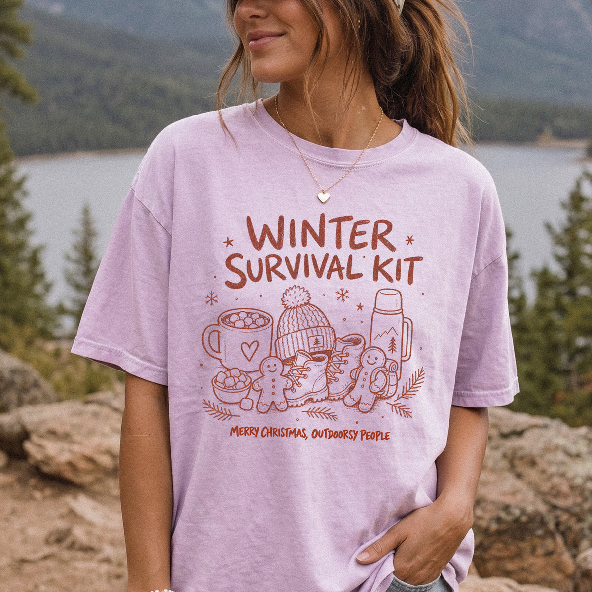 Winter Survival Kit Comfort Colors Shirt – Christmas Outdoors Tee