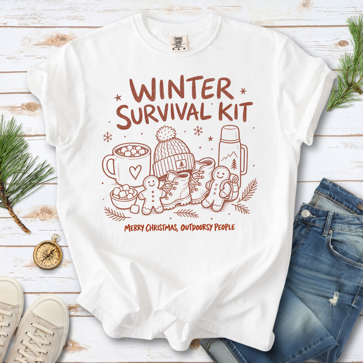 Winter Survival Kit Comfort Colors Shirt – Christmas Outdoors Tee