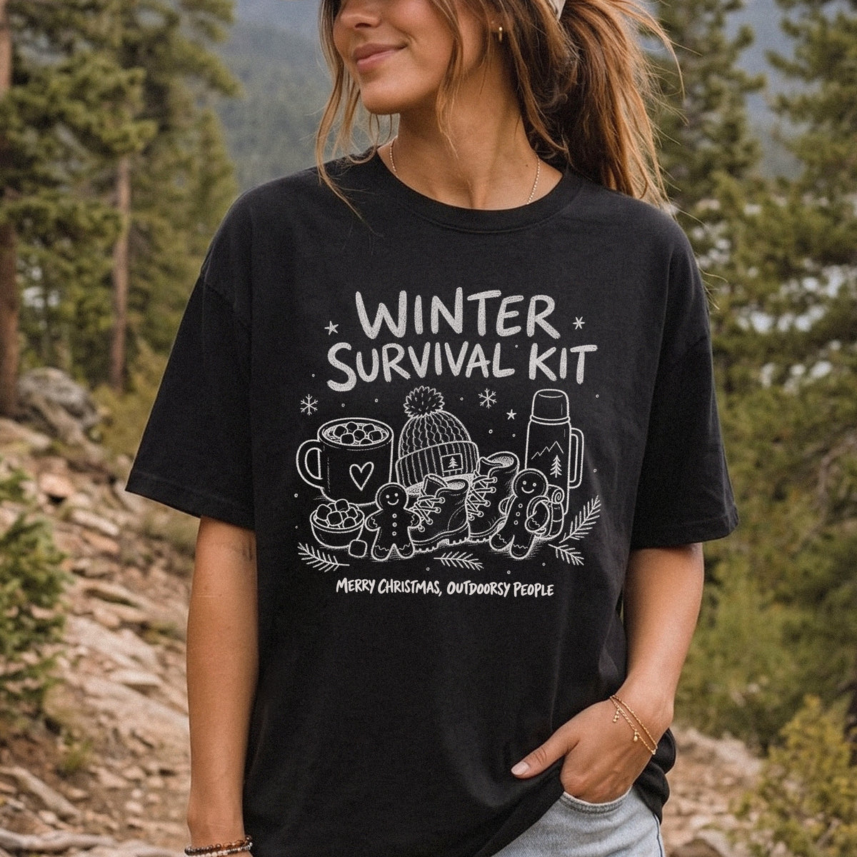 Winter Survival Kit Comfort Colors Shirt – Christmas Outdoors Tee
