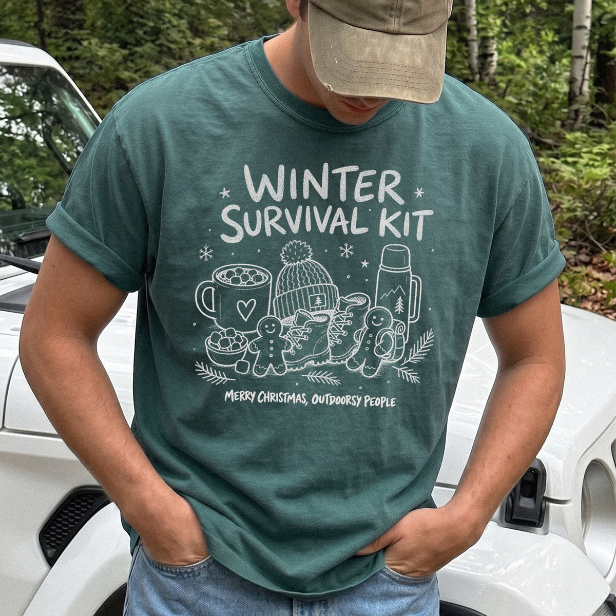Winter Survival Kit Comfort Colors Shirt – Christmas Outdoors Tee