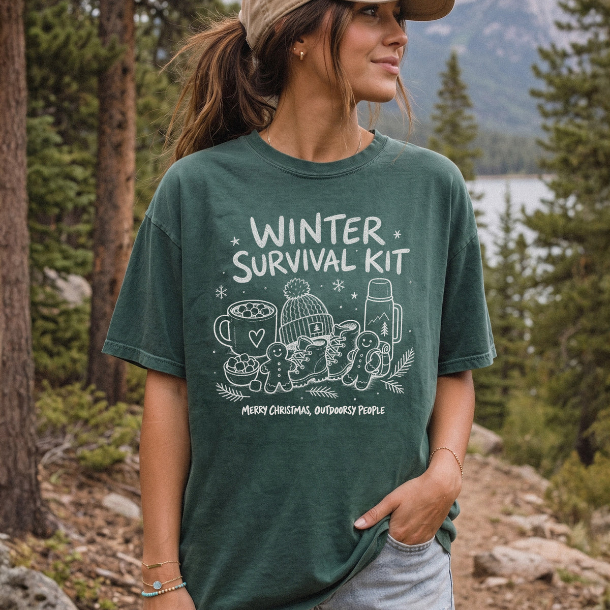 Winter Survival Kit Comfort Colors Shirt – Christmas Outdoors Tee