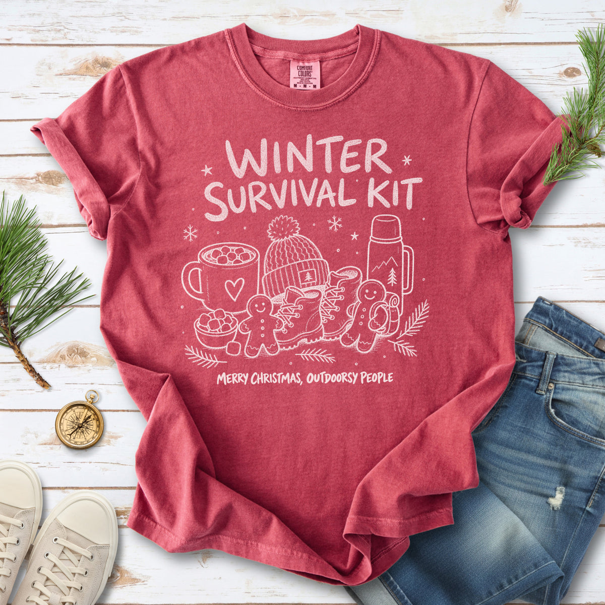 Winter Survival Kit Comfort Colors Shirt – Christmas Outdoors Tee