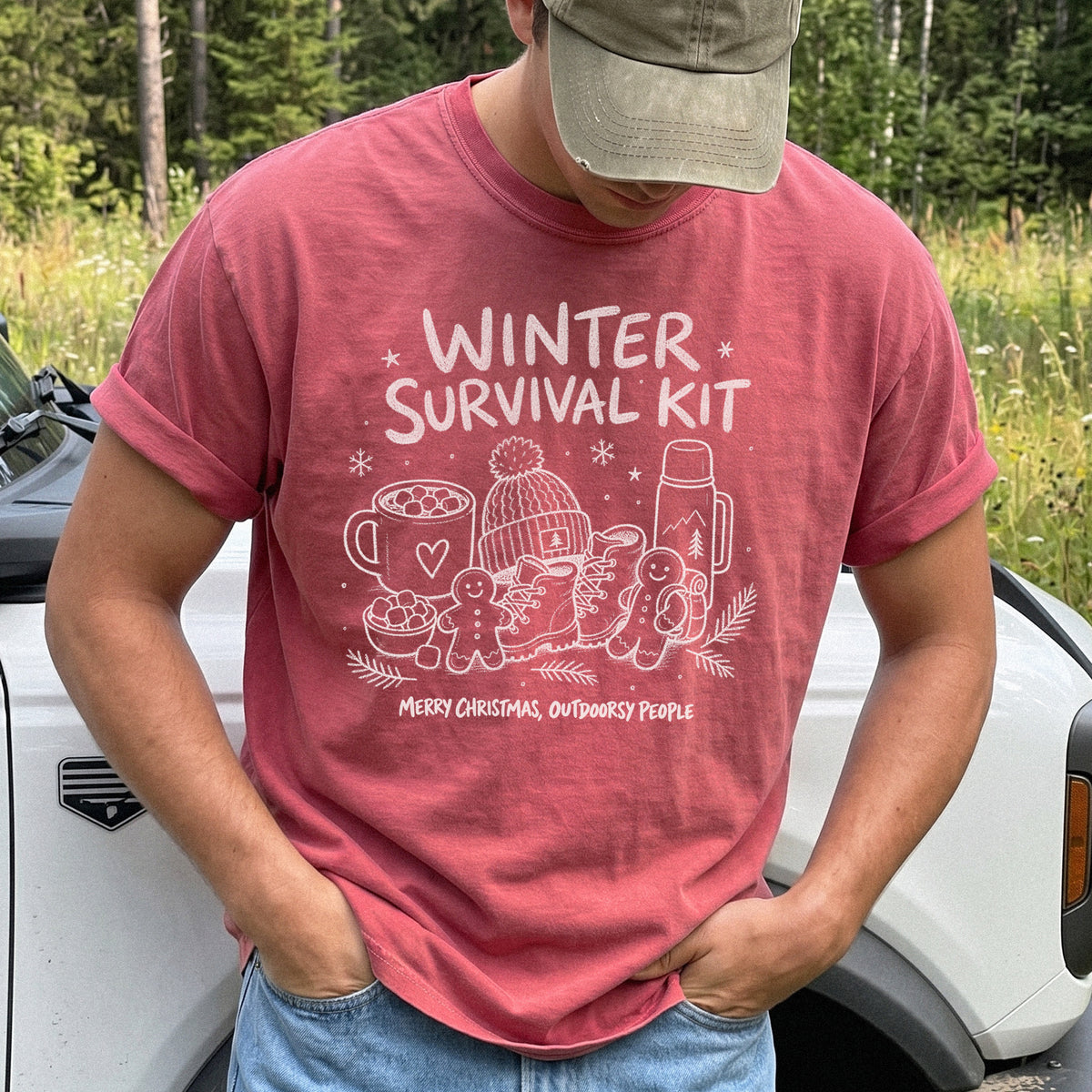 Winter Survival Kit Comfort Colors Shirt – Christmas Outdoors Tee