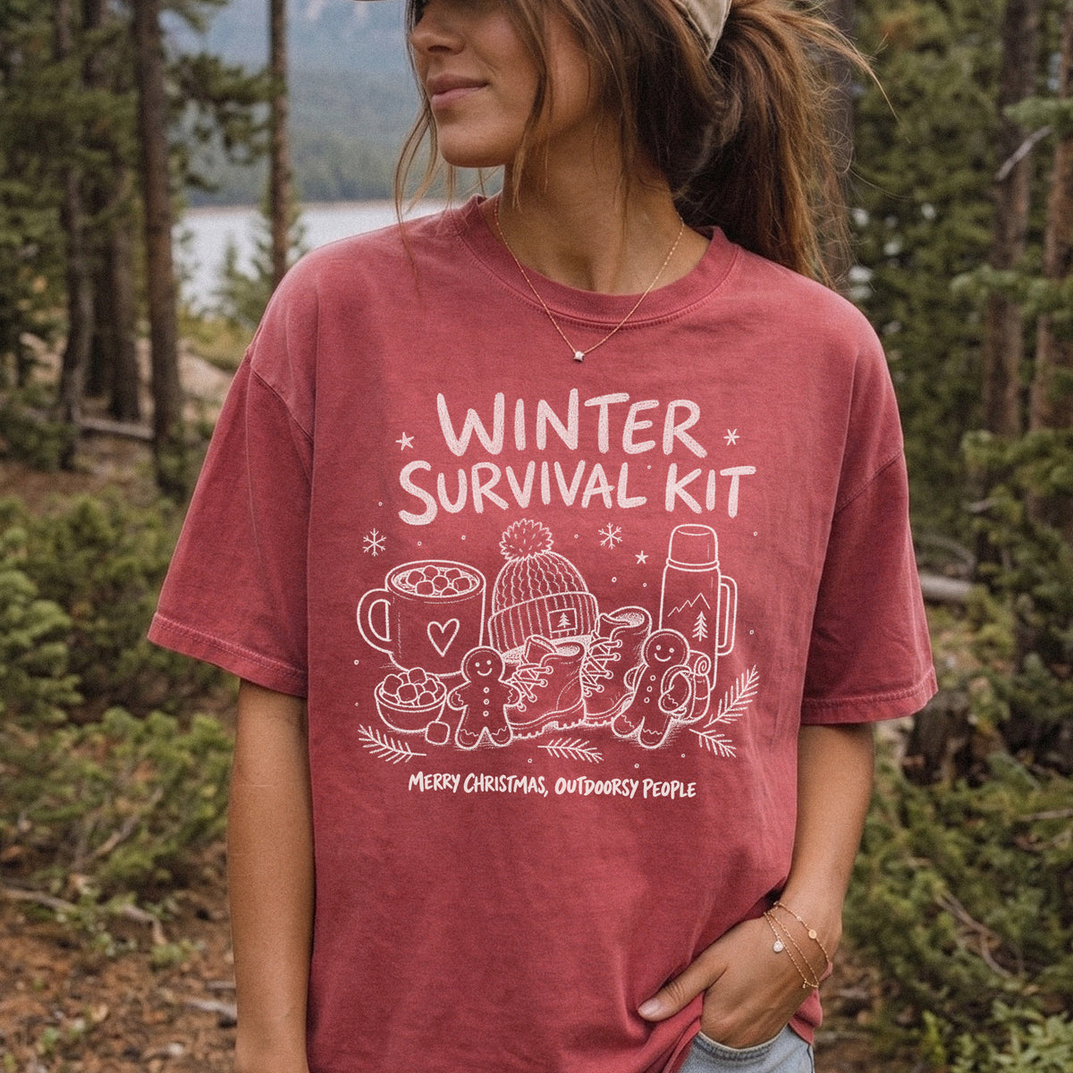 Winter Survival Kit Comfort Colors Shirt – Christmas Outdoors Tee