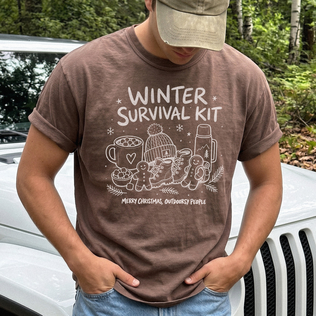 Winter Survival Kit Comfort Colors Shirt – Christmas Outdoors Tee