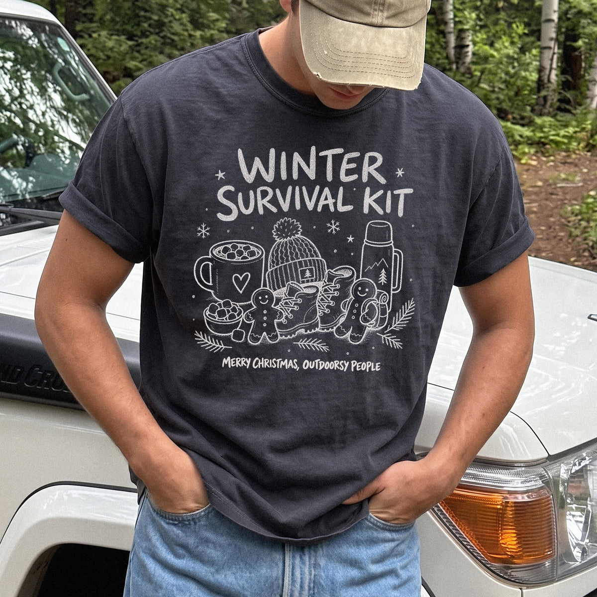 Winter Survival Kit Comfort Colors Shirt – Christmas Outdoors Tee