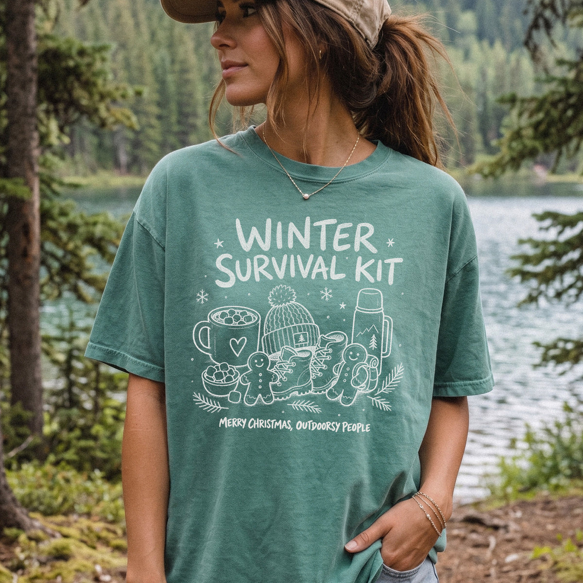 Winter Survival Kit Comfort Colors Shirt – Christmas Outdoors Tee