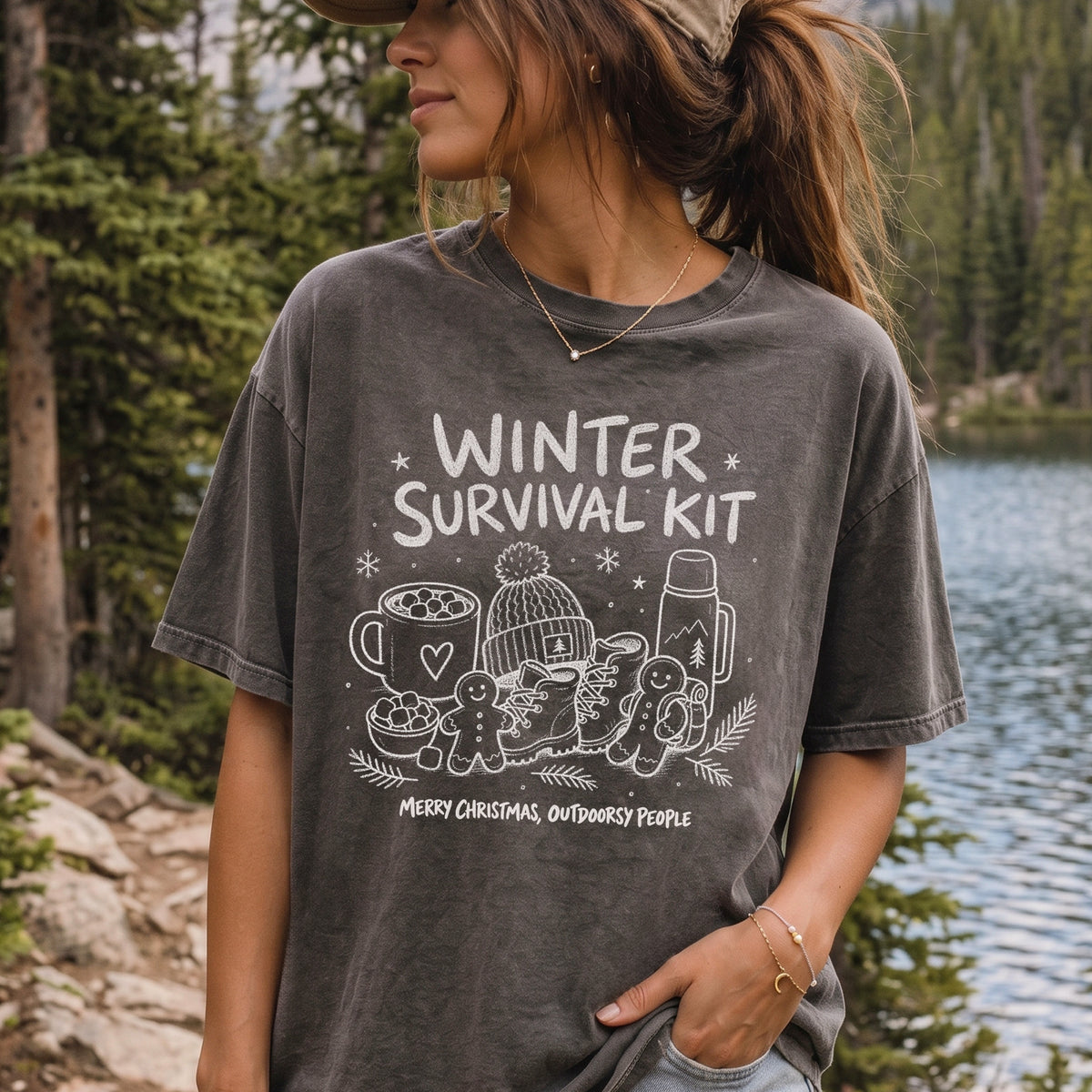 Winter Survival Kit Comfort Colors Shirt – Christmas Outdoors Tee