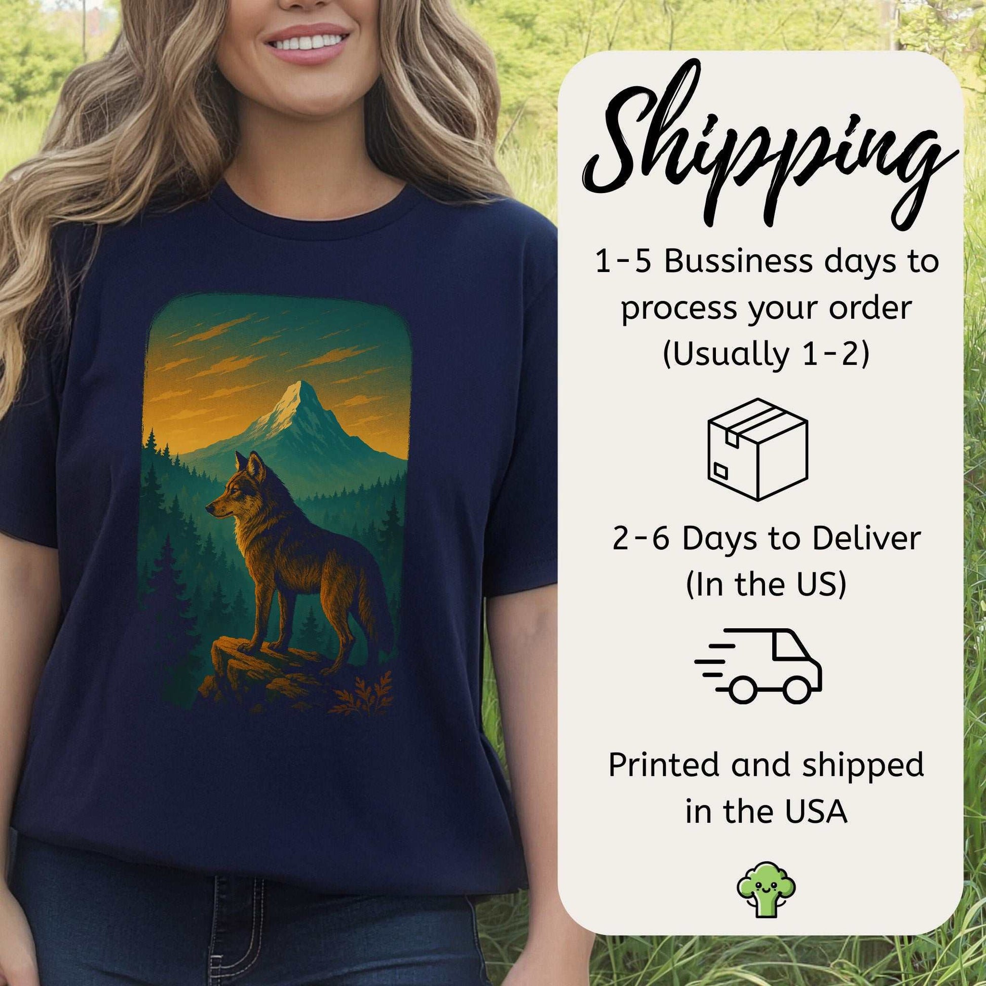 Wolf on Cliff T-Shirt – Majestic Forest & Mountain Wildlife Tee
