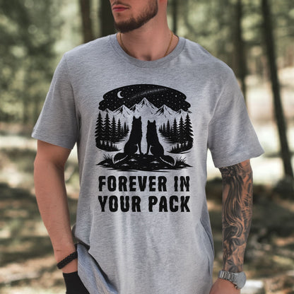 Forever In Your Pack – Wolf Couple Forest Night Shirt