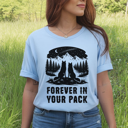 Forever In Your Pack – Wolf Couple Forest Night Shirt