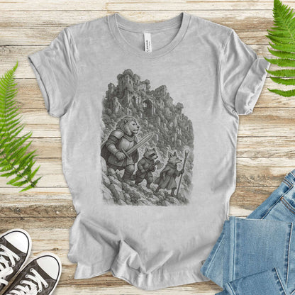 Animal Warrior Quest T-Shirt – Fantasy Lion, Raccoon & Fox Adventure Tee