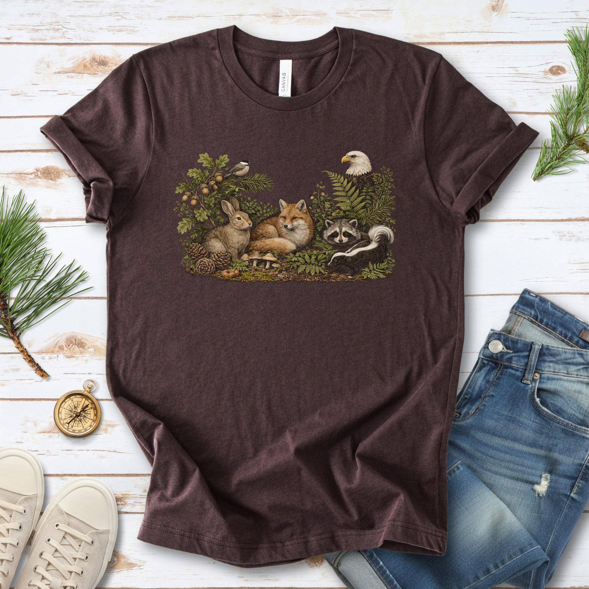 Forest Friends Gathering Woodland Wildlife T-Shirt