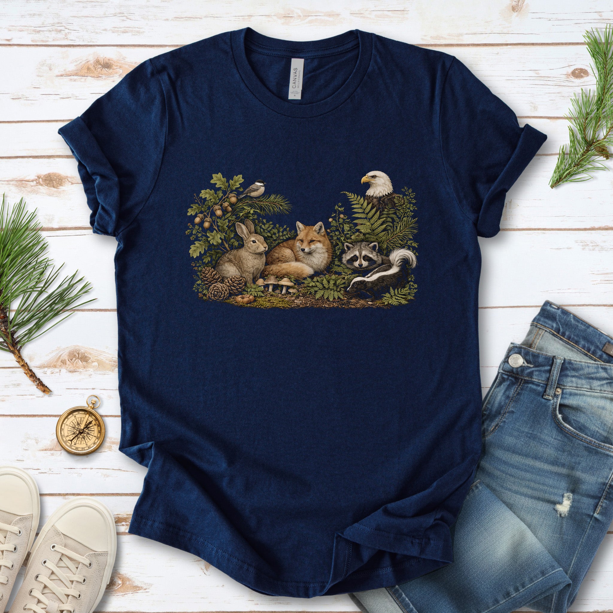 Forest Friends Gathering Woodland Wildlife T-Shirt