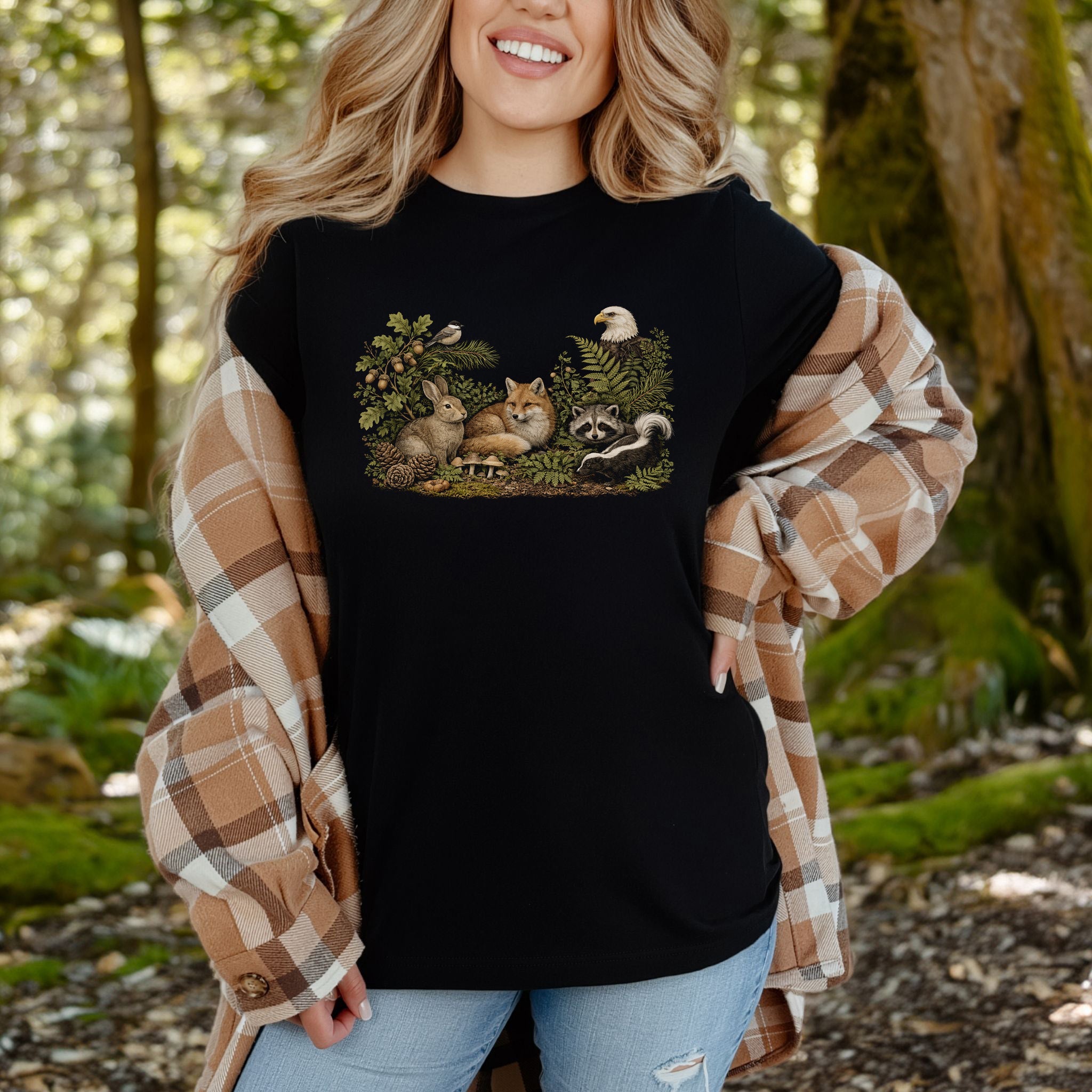 Forest Friends Gathering Woodland Wildlife T-Shirt