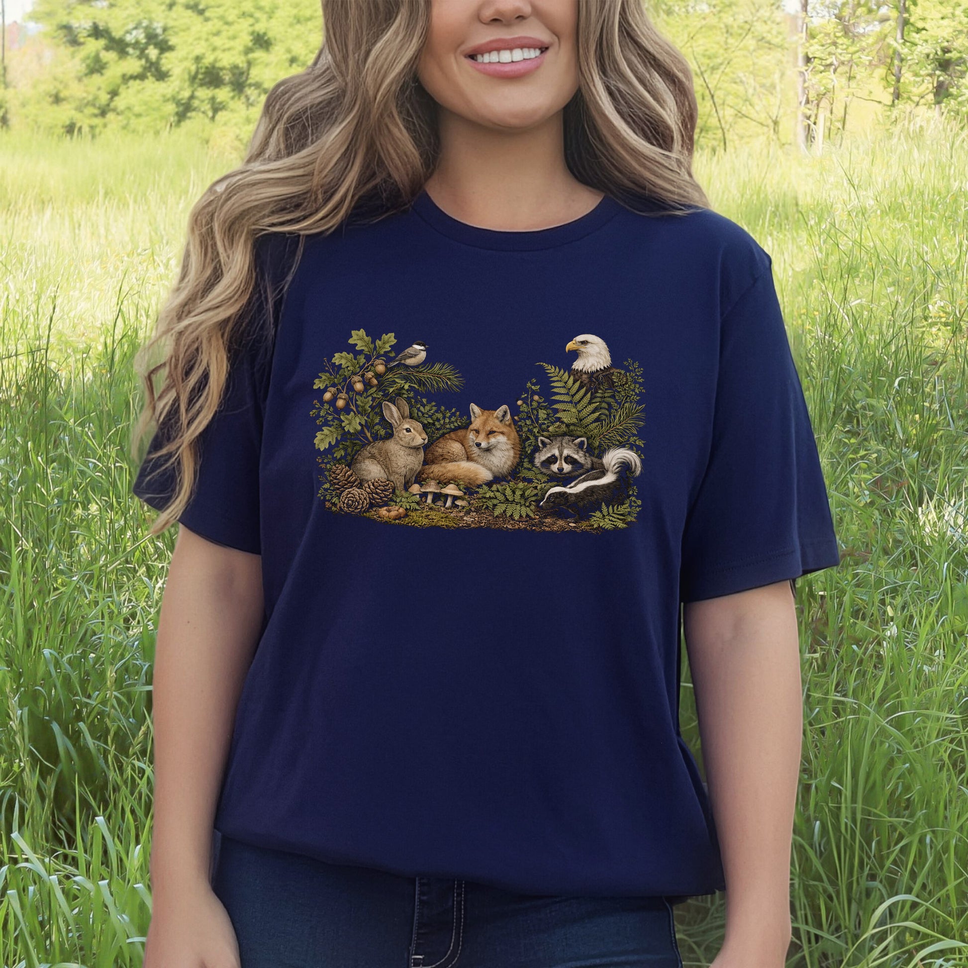 Forest Friends Gathering Woodland Wildlife T-Shirt