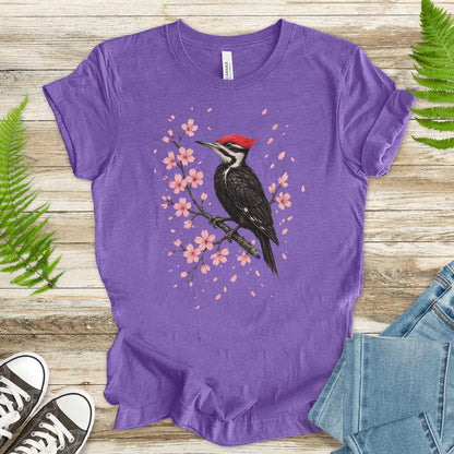 Woodpecker & Cherry Blossom T-Shirt – Spring Bird Lover Tee