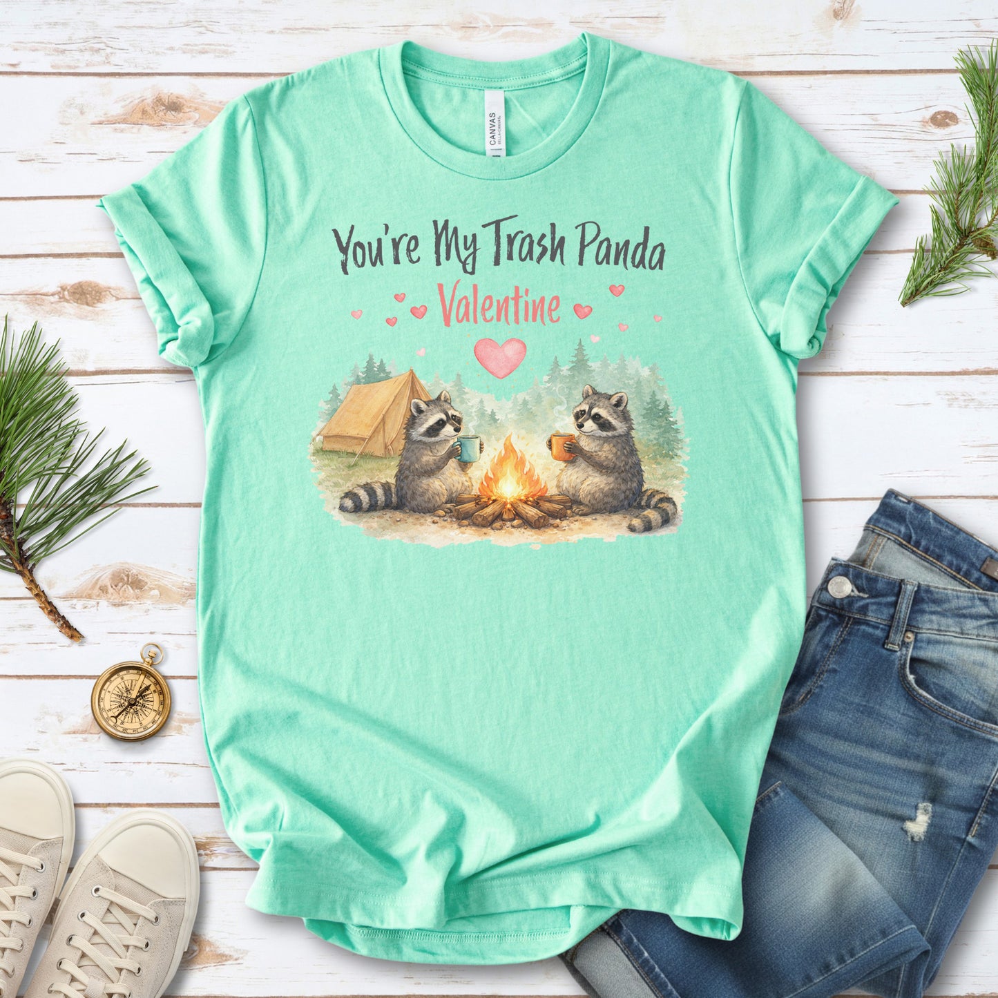 You’re My Trash Panda Valentine Cute Raccoon Campfire Shirt