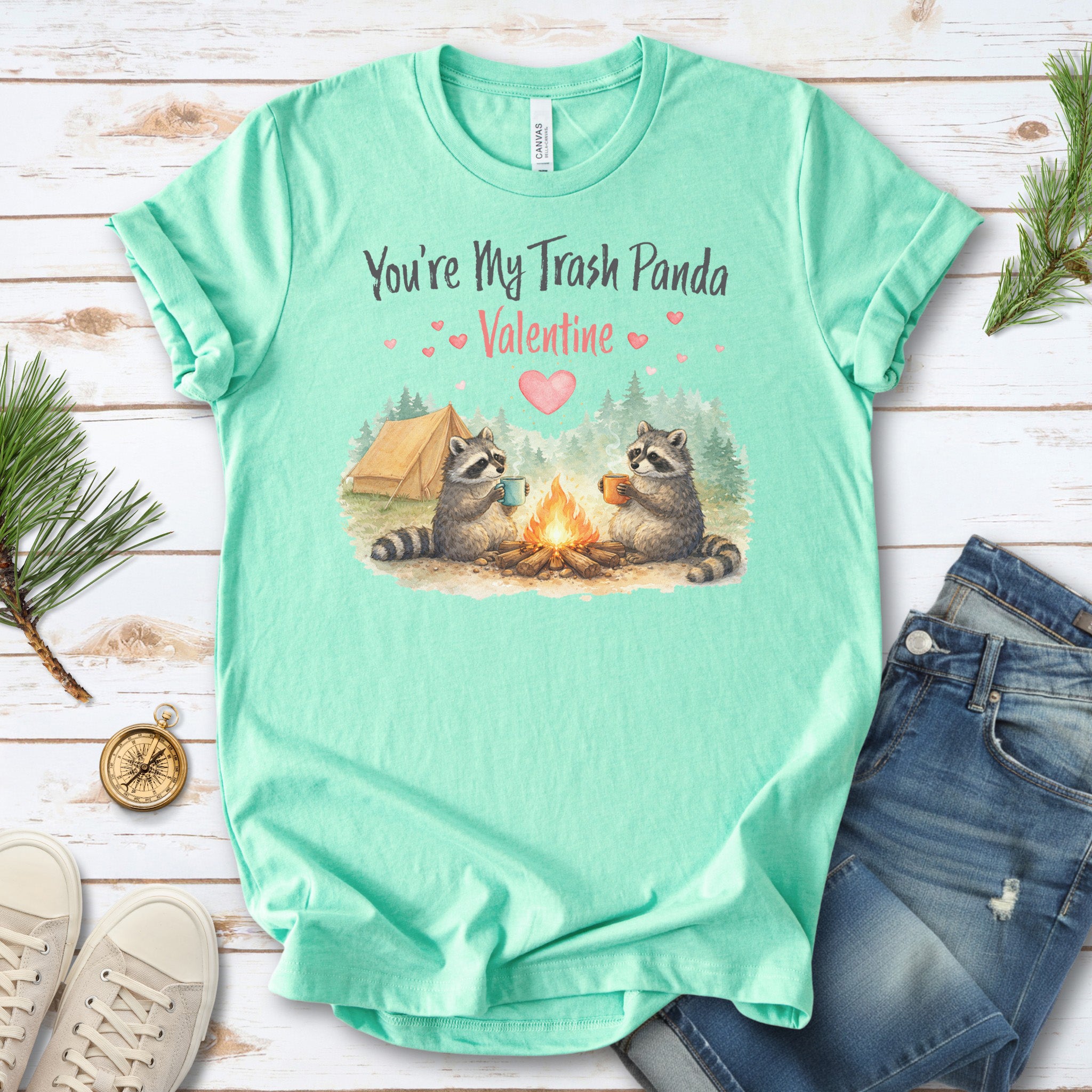 You’re My Trash Panda Valentine Cute Raccoon Campfire Shirt