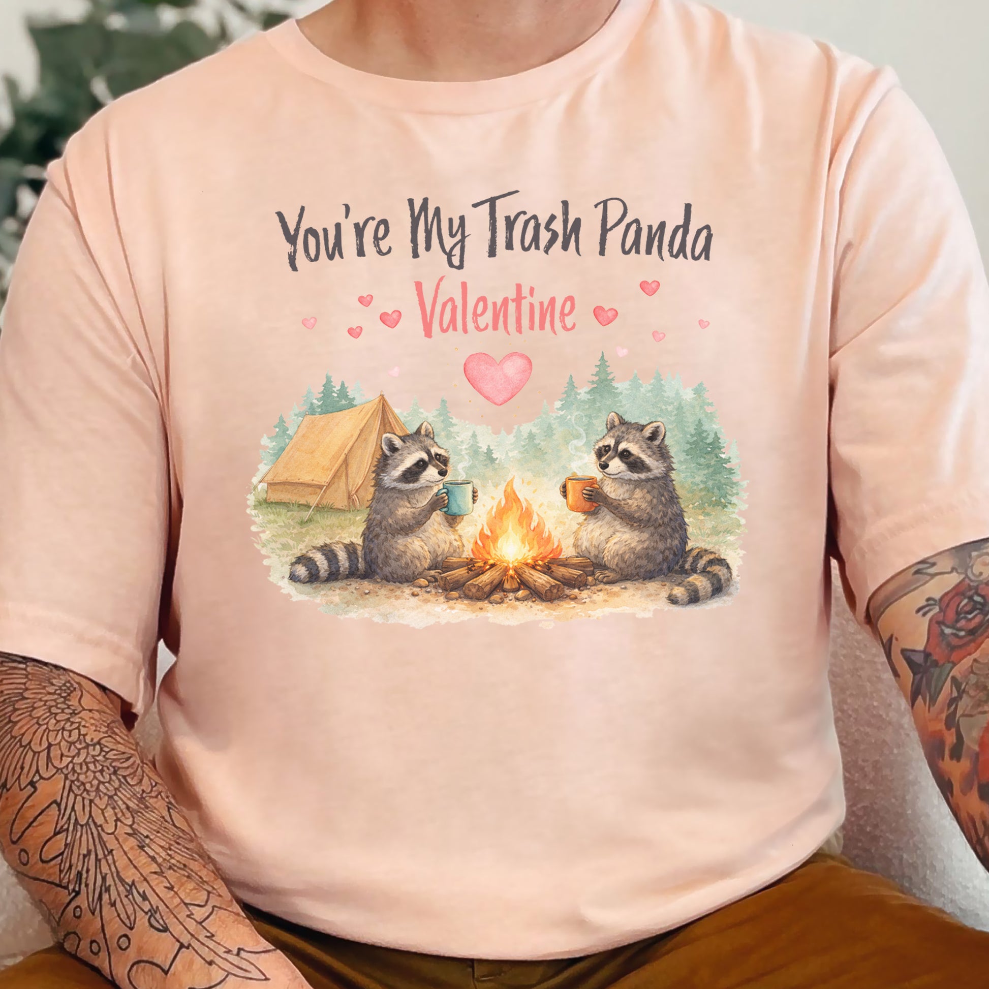 You’re My Trash Panda Valentine Cute Raccoon Campfire Shirt
