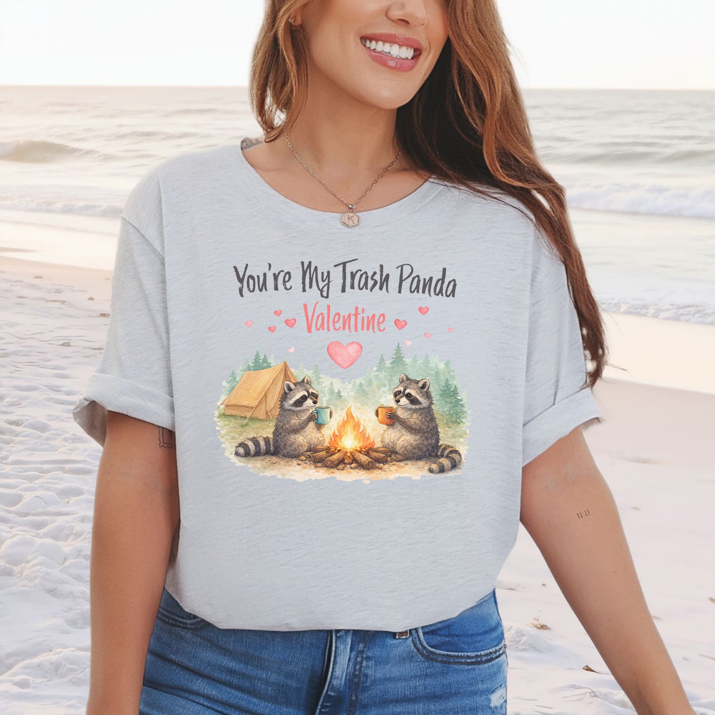 You’re My Trash Panda Valentine Cute Raccoon Campfire Shirt