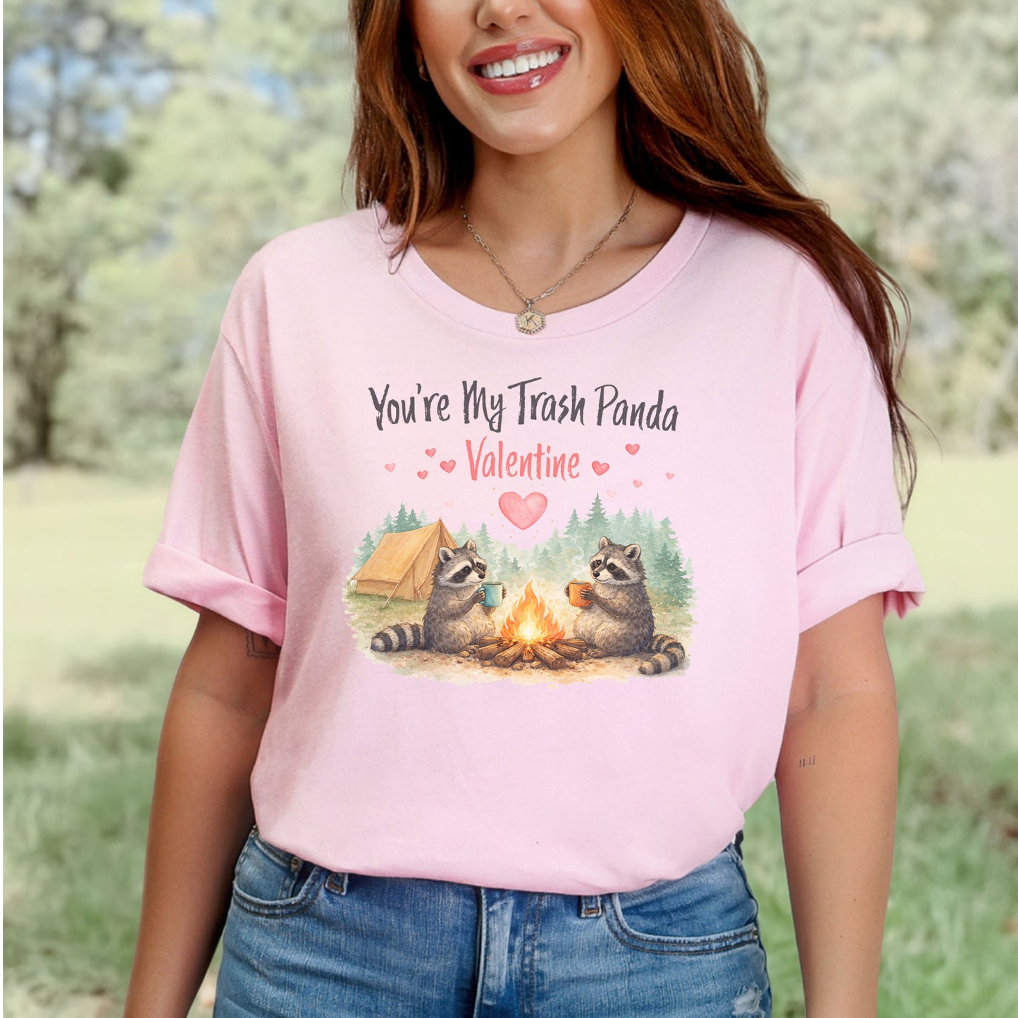 You’re My Trash Panda Valentine Cute Raccoon Campfire Shirt