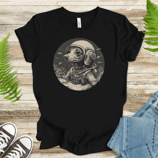 Retro Diving Dog Coral Reef T-Shirt