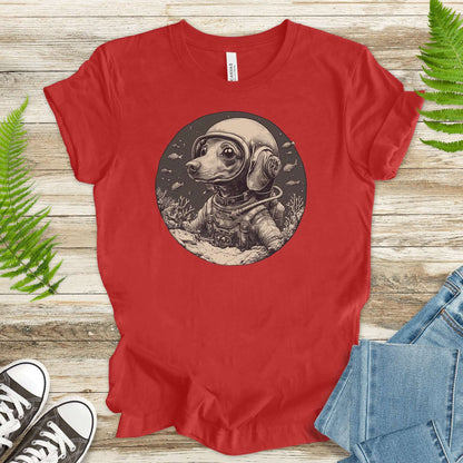 Retro Diving Dog Coral Reef T-Shirt