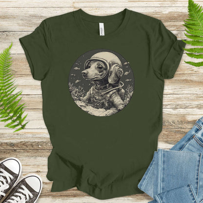 Retro Diving Dog Coral Reef T-Shirt