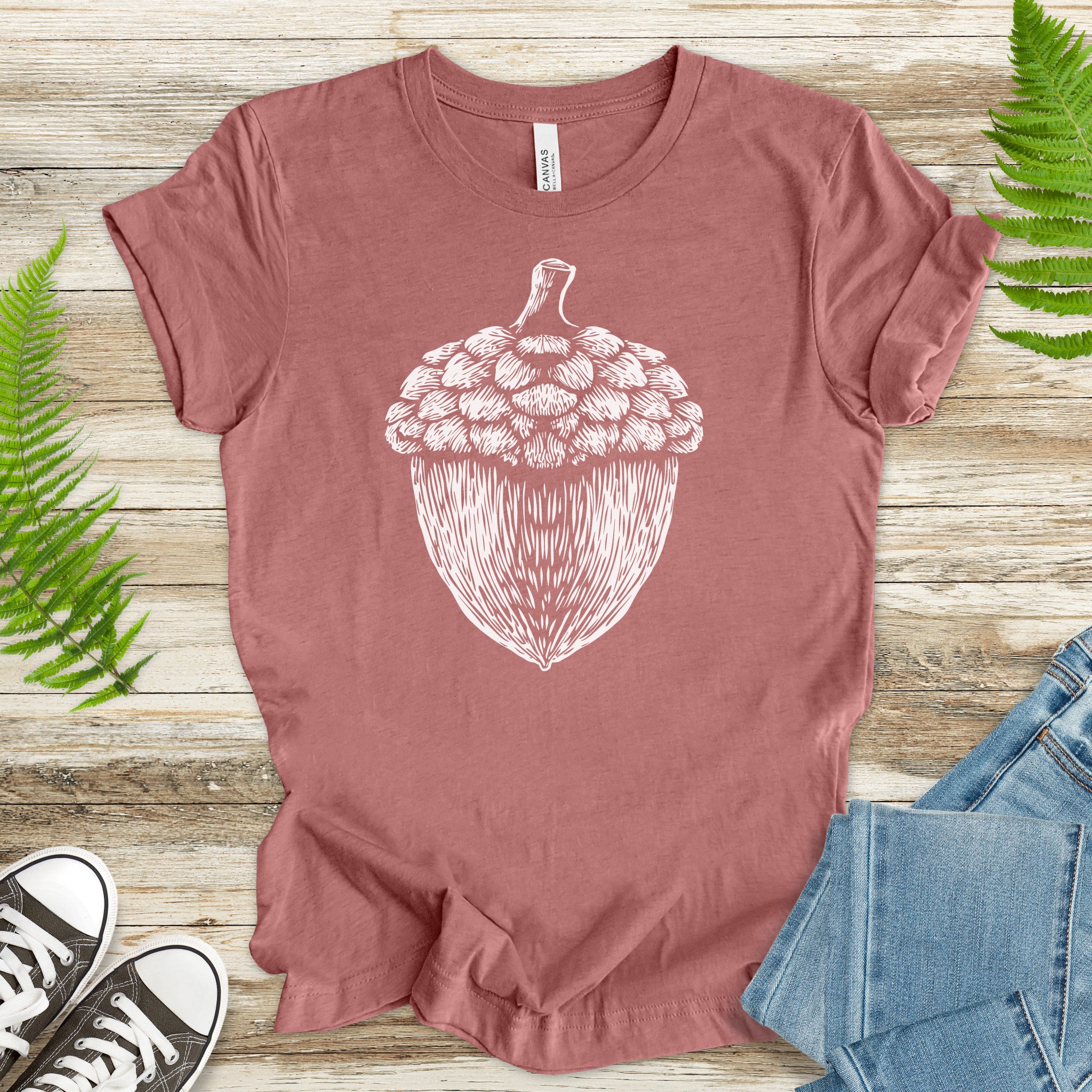 Acorn Oak Autumn Nature Botanical T-Shirt