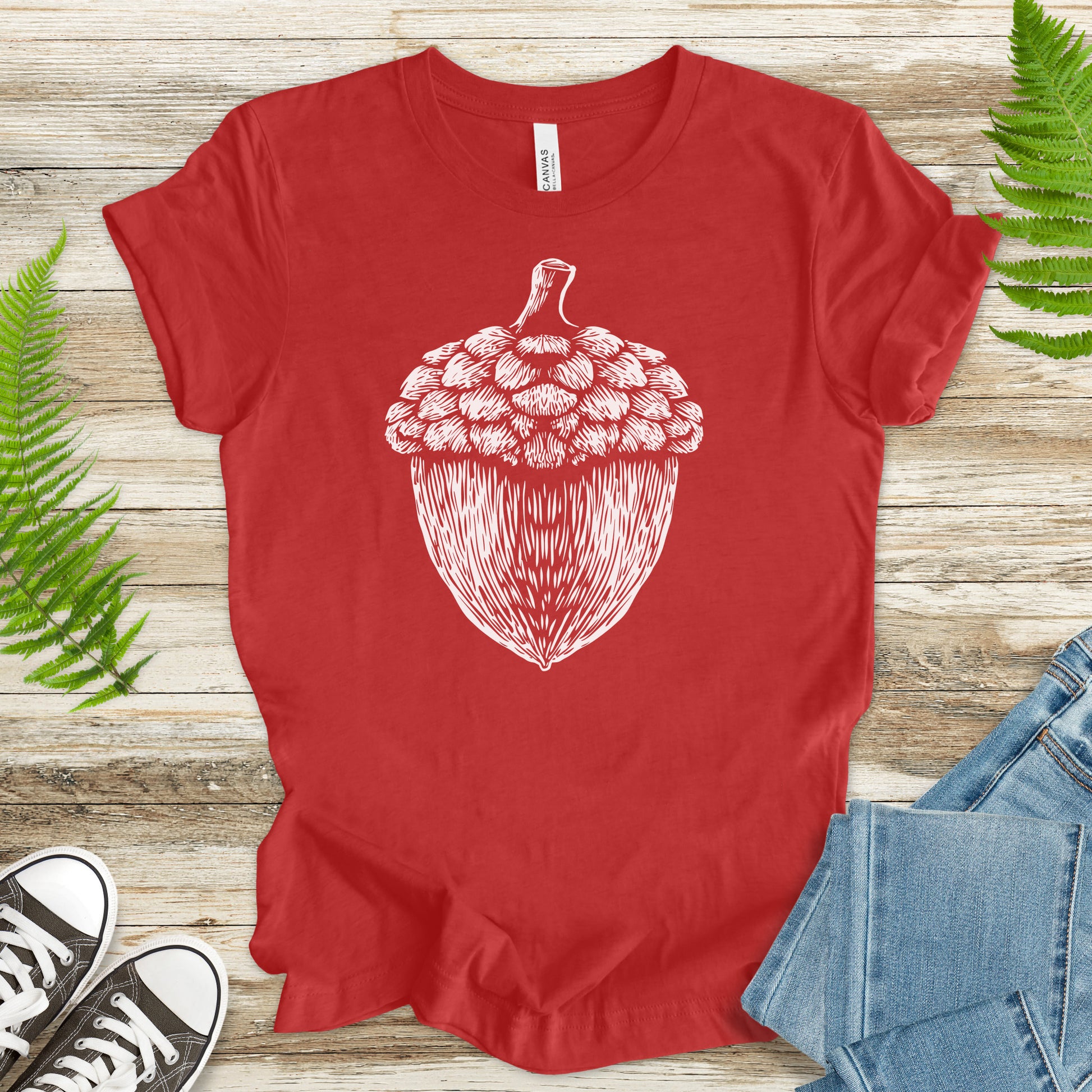 Acorn Oak Autumn Nature Botanical T-Shirt