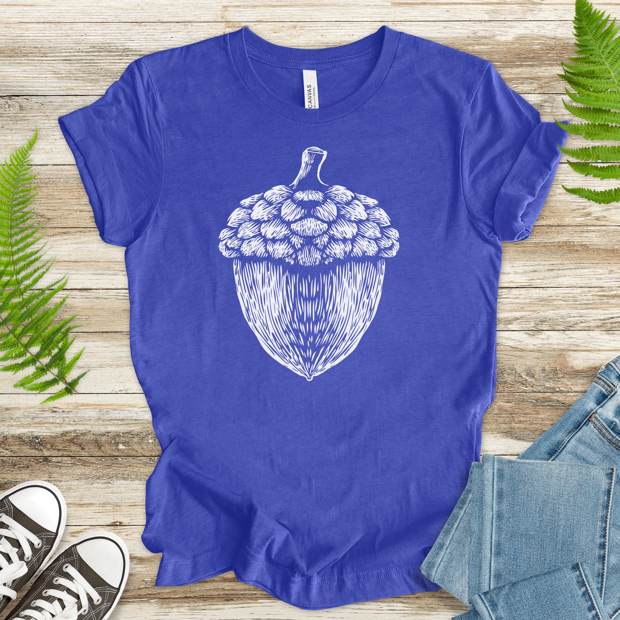 Acorn Oak Autumn Nature Botanical T-Shirt