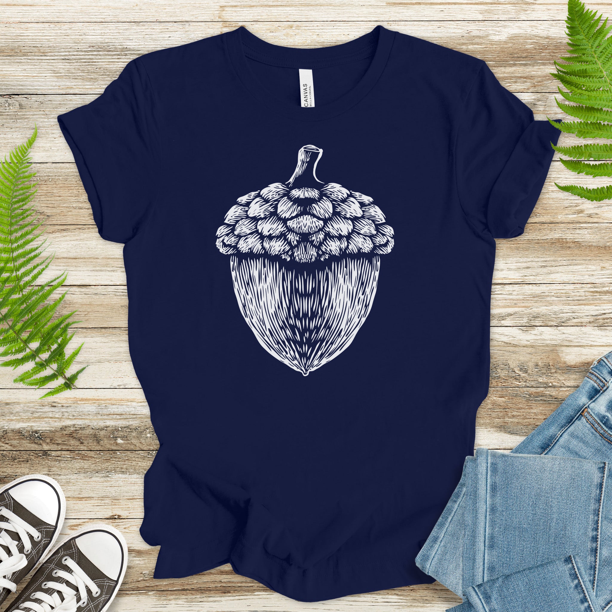 Acorn Oak Autumn Nature Botanical T-Shirt