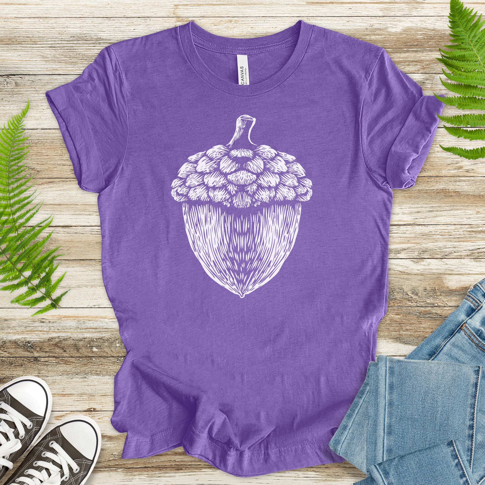 Acorn Oak Autumn Nature Botanical T-Shirt