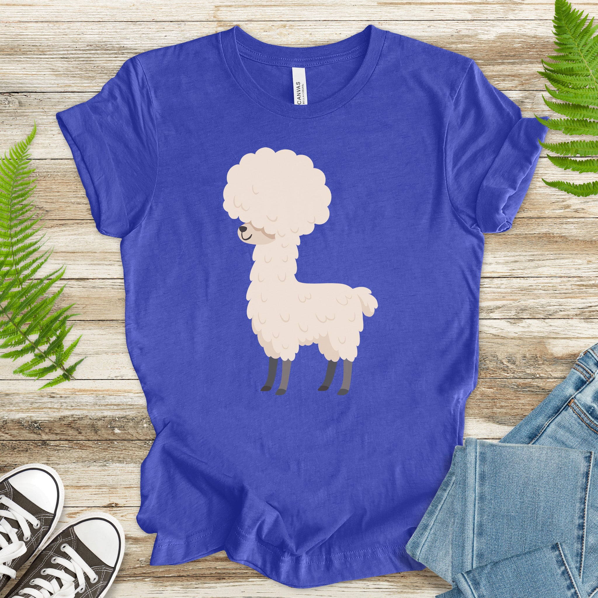 Afro Llama T-Shirt – Funny Alpaca Hairdo Retro Animal Tee